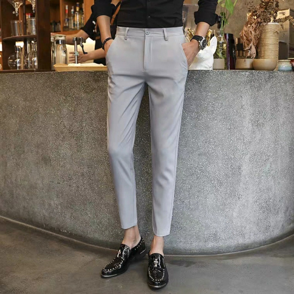 40-85kg Quần tây nam ống côn dáng body vải co giãn cao cấp công sở đi học đi tiệc đi chơi