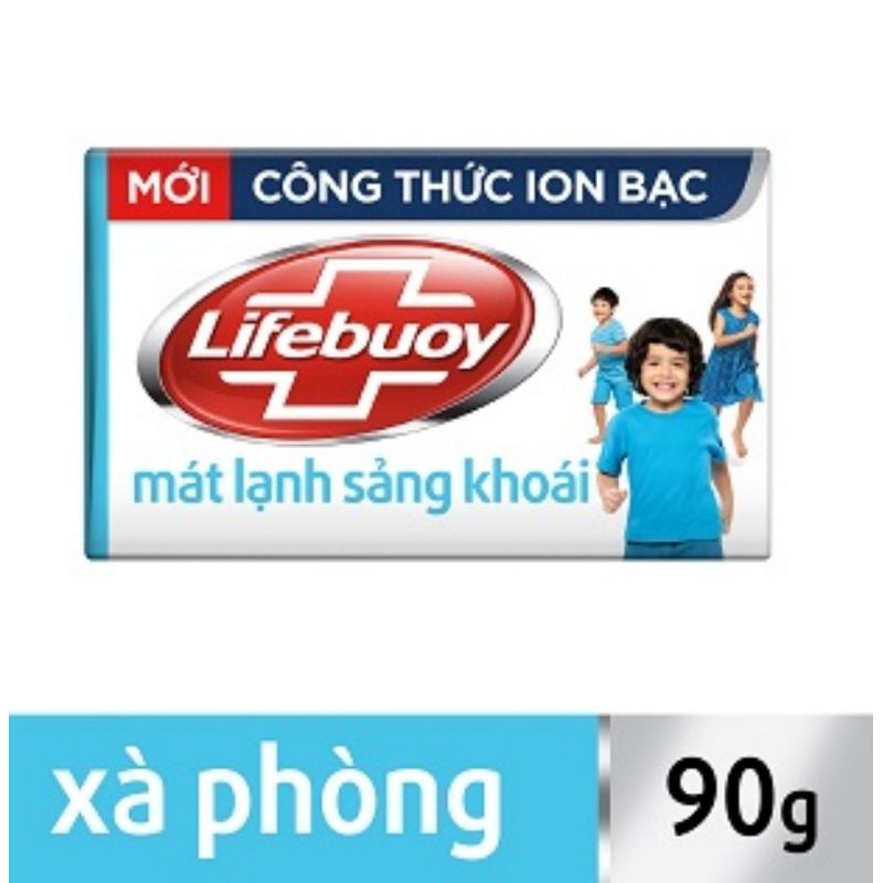 Bánh xà bông Lifebuoy xanh ngọc mát lạnh sảng khoái hộp 90g
