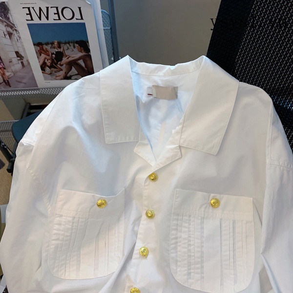 Áo Sơ Mi Trắng Tay Dài Phong Cách Phương Tây Thời Trang Mùa Xuân 2022 Cho Nữ
