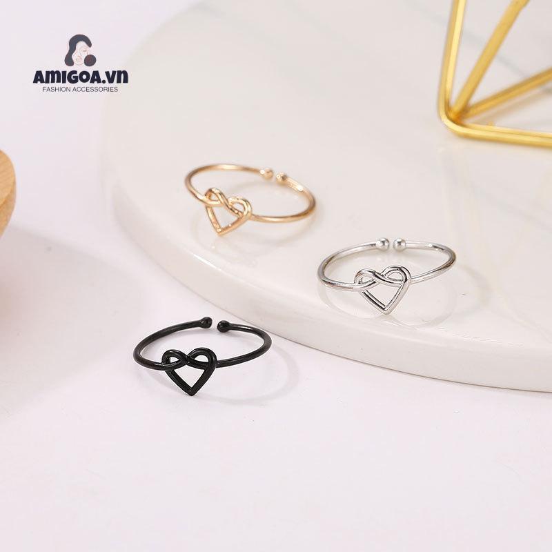 Nhẫn Hở Hình Trái Tim Thiết Kế Đơn Giản