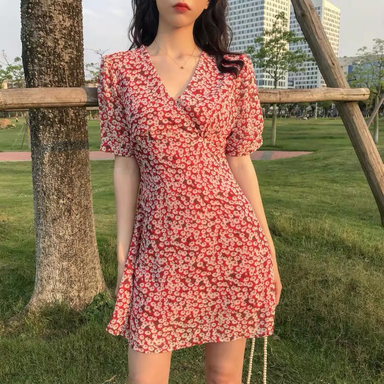 D08 - ĐẦM BIGSIZE HOA NHÍ CỔ V MÙA HÈ | BigBuy360 - bigbuy360.vn