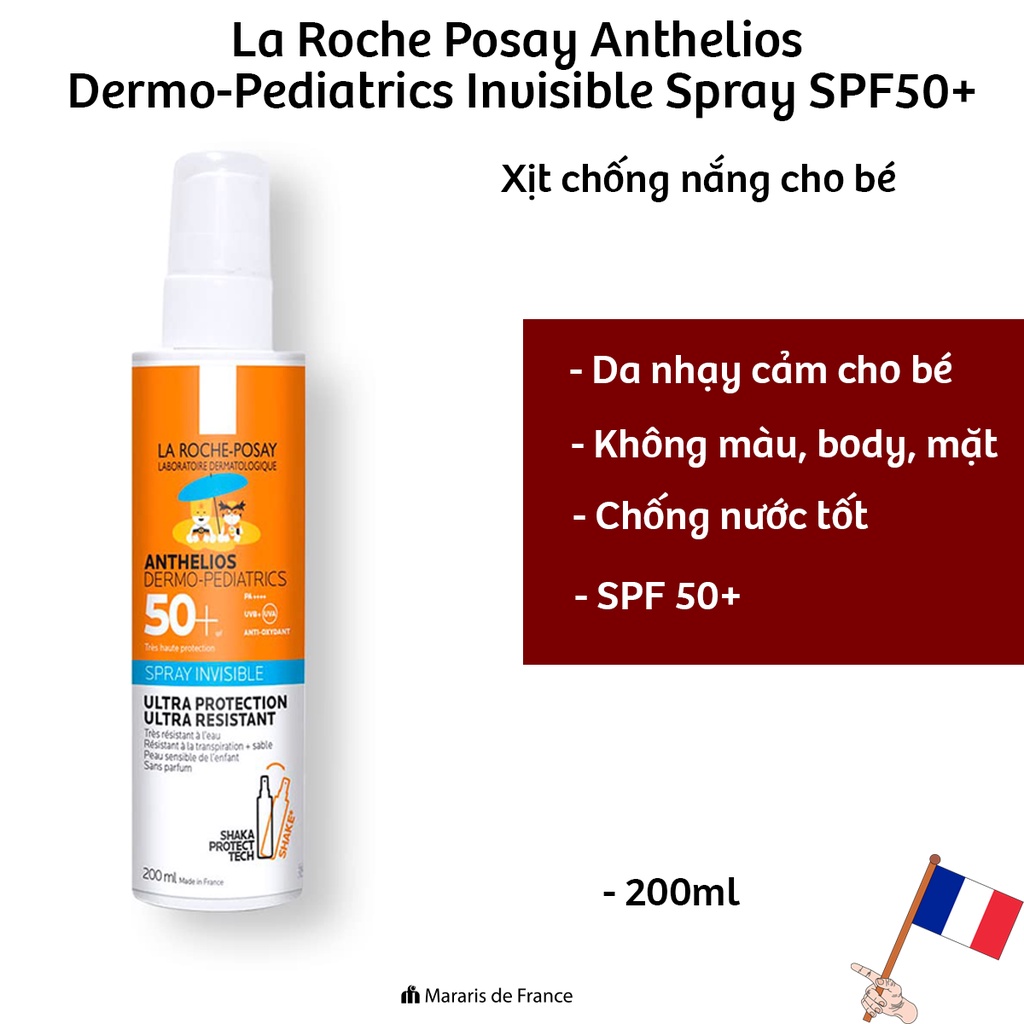 [Combo] Xịt chống nắng cho body La roche-Posay Anthelios Spray Invisible SPF50+ - 200ml