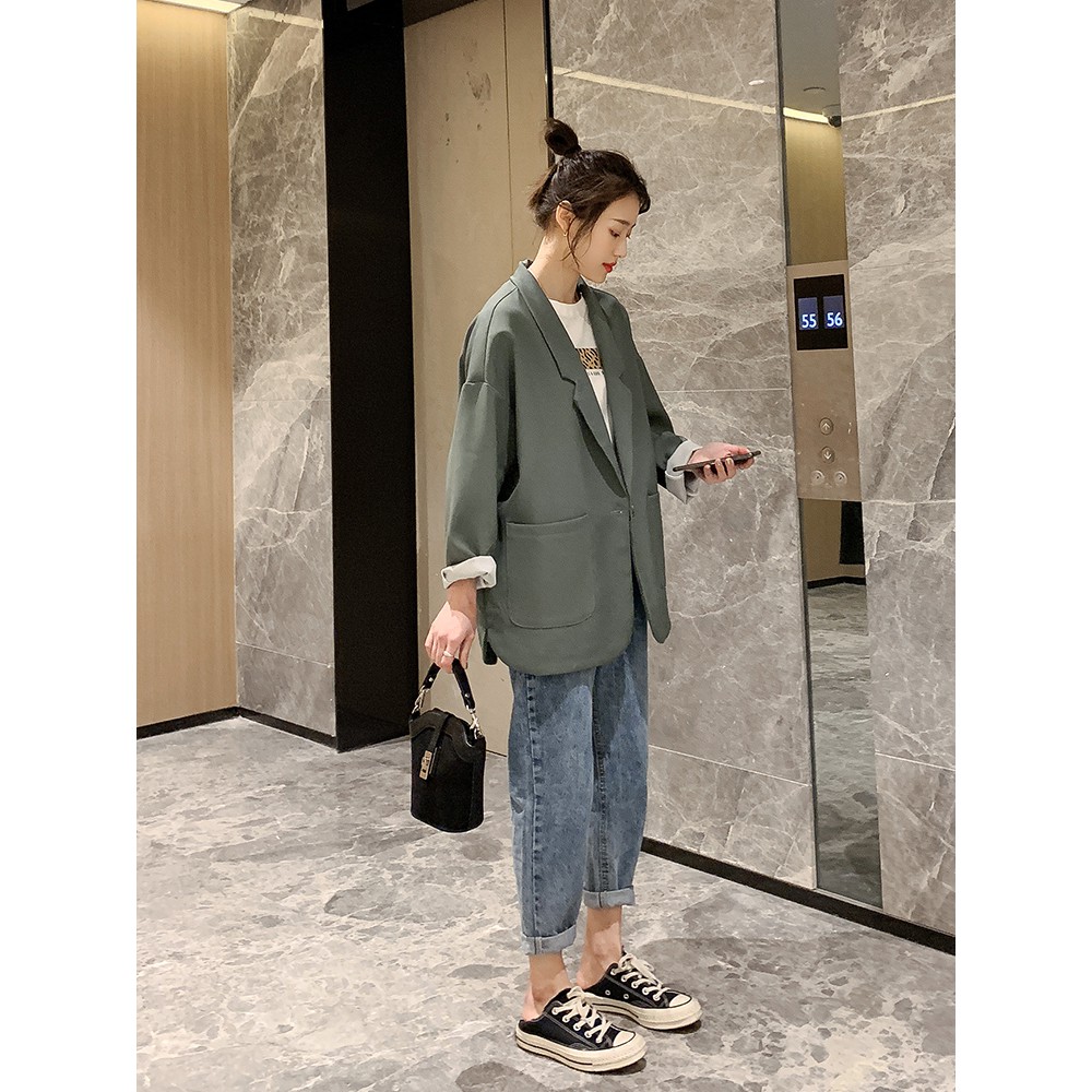 (Hàng Đẹp CC)Áo blazer oversize style Hàn Quốc Ulzzang cao cấp-Ảnh thật 4 hình cuối
