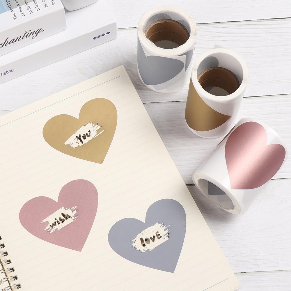 Set 1 / 100 Sticker Mã Vạch Bí Mật Hình Trái Tim Vui Nhộn Trang Trí Nhà Cửa