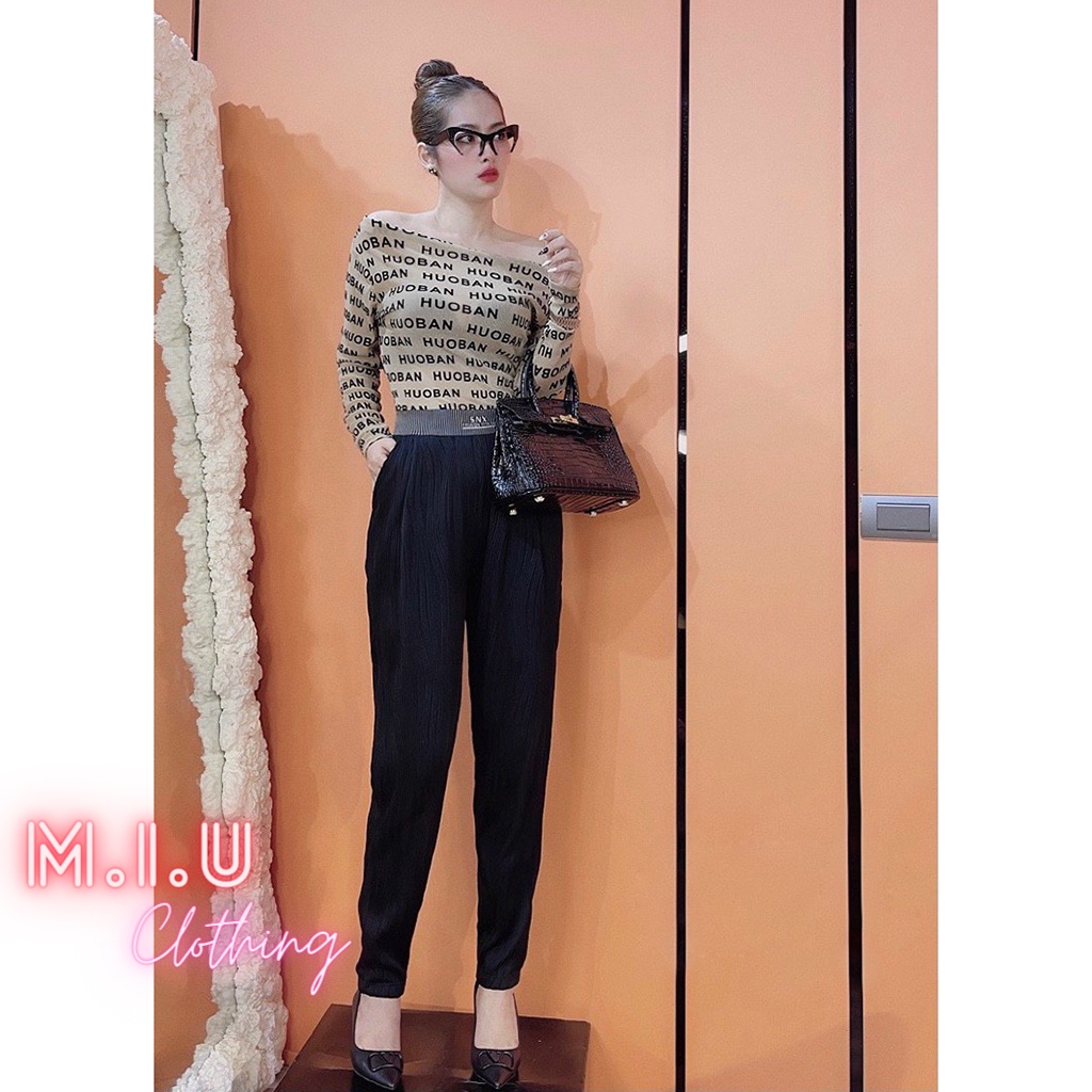 Quần Baggy nữ MIZU cạp chun SNX Baggy vải Nhung Lụa vân sóng mềm mịn, Thời Trang Miu Clothing