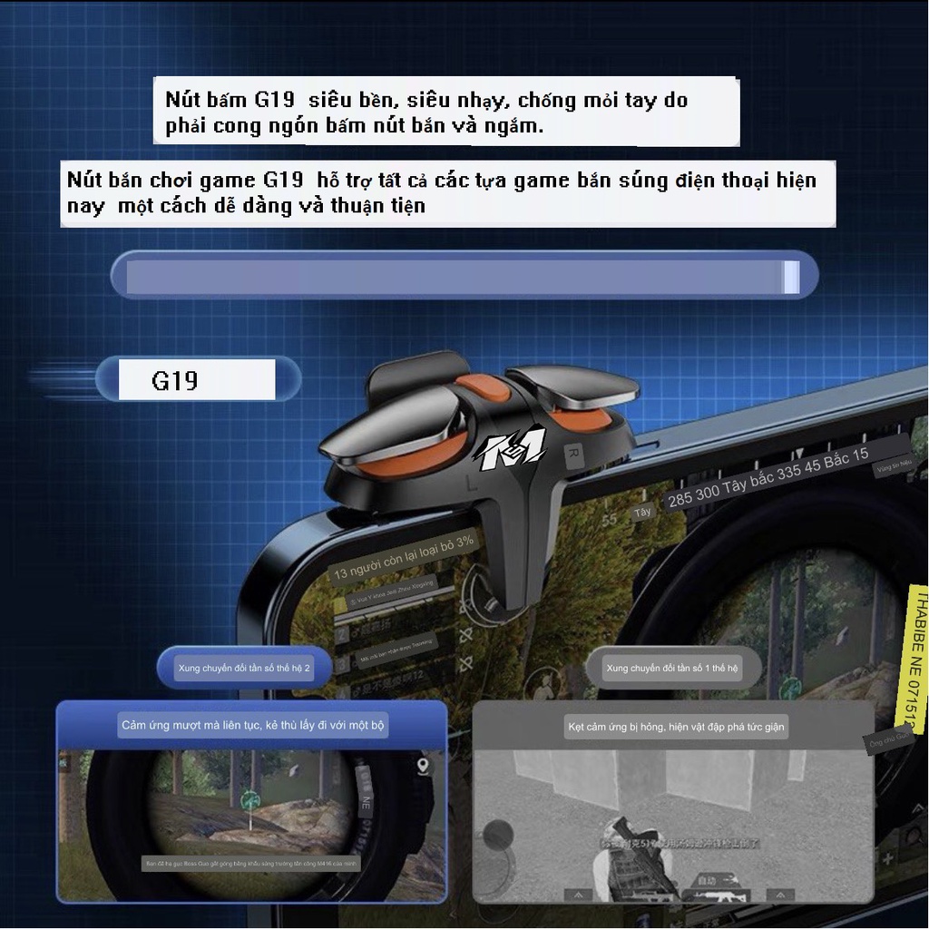 Nút bắn PUBG, FF Ros,…dòng cơ G19 vật lý bắn game siêu nhạy tay cầm chơi gaming chuyên cho game thủ, Phụ kiện chơi game