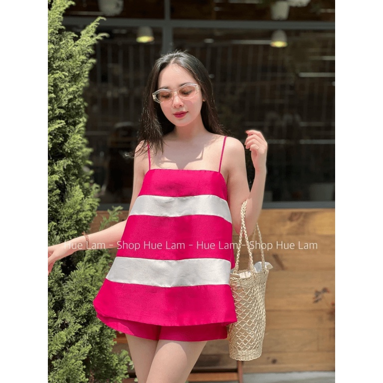 SÉT NỮ TAFTA PHỐI MÀU DÁNG BEBIDOLL SIÊU XINH THỜI TRANG HHP 2022