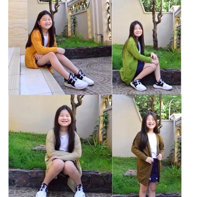 Áo Khoác Cardigan Dệt Kim Xinh Xắn Cho Bé 8-11 Tuổi