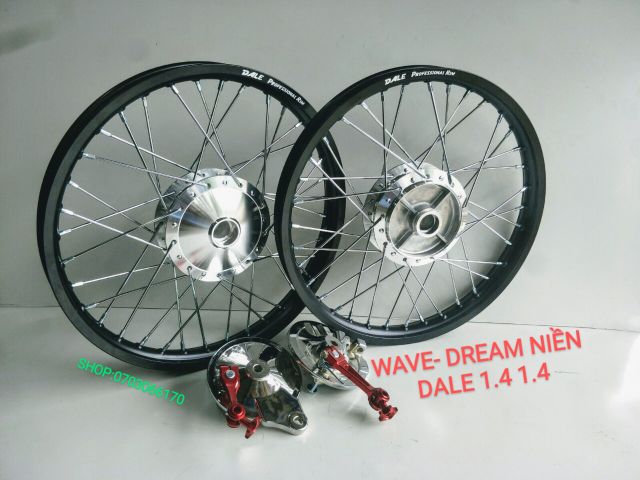 CẶP BÁNH CĂM WAVE DREAM NIỀN NHÔM DALE 1.4 1.4 ĐÙM  CĂM MẠ CROM KÈM 2MÁ ĐÙM.