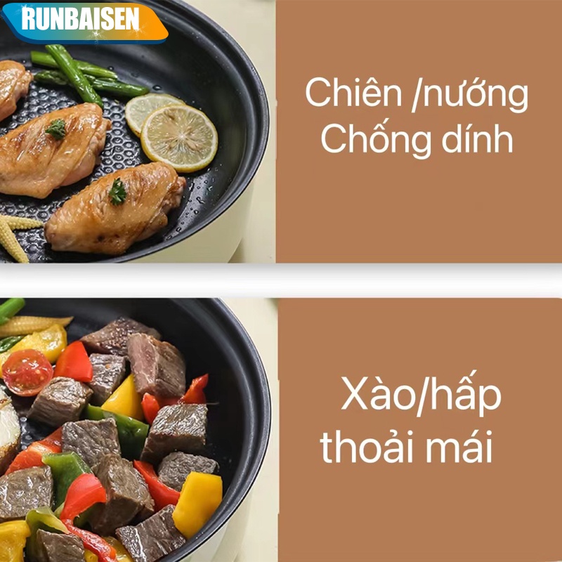Bếp lẩu nướng Hàn Quốc, Nồi lẩu 2 in 1 siêu chống dính đa năng - Bếp điện đa năng,size 26cm,hàng mới năm 2022