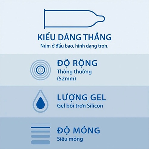 Bao cao su Durex Invisible Extra Thin Extra Sensitive (Hộp 3 cái)