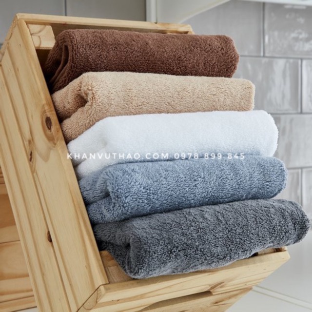 Khăn tắm cao cấp kt 70x140cm xuất Hàn Quốc Nhật 100% khăn tắm cotton siêu thấm cho gia đình khách sạn sợi tre