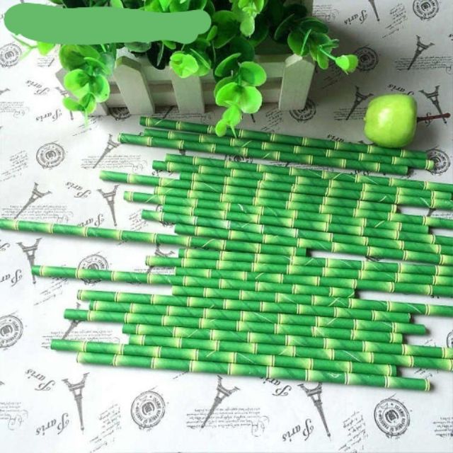 Bộ 25 ống hút giấy thân thiện môi trường.