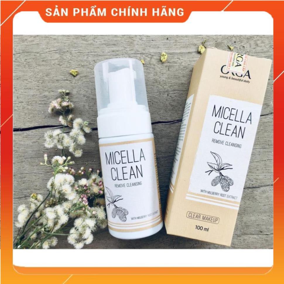 [ Có Sẵn] Sữa Rửa Mặt Tẩy Trang Orga Micellar Clean 100ml _mỹ phẩm chính hãng _anhthucosmetic