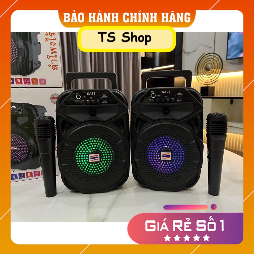 Loa bluetooth karaoke mini có mic hát dây dài 3m hàng Thái công suất lớn âm thanh siêu hay bass mạnh  - Bảo Hành 1 đổi 1