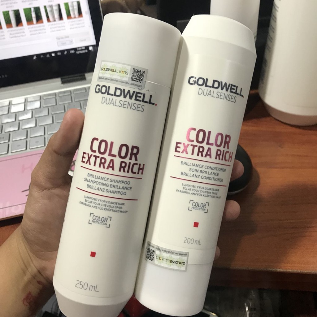 Dầu gội xả dưỡng tóc nhuộm Goldwell Color Extra Rich 250mlx2