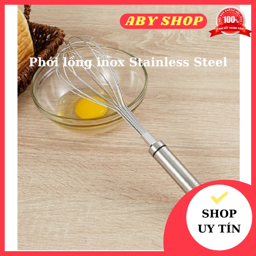 Phới lồng inox Stainless Steel ⚡ HÀNG LOẠI 1 ⚡ phới lồng đánh trứng 28cm dụng cụ cho những người đam mê làm bánh
