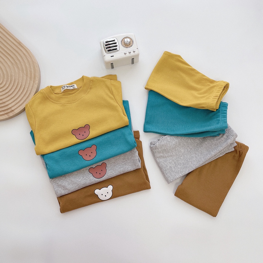 COMBO 4 BỘ DÀI TAY IN GẤU CHO BÉ