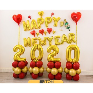 Set bóng Happy New Year 2020 (Tặng bơm, keo)