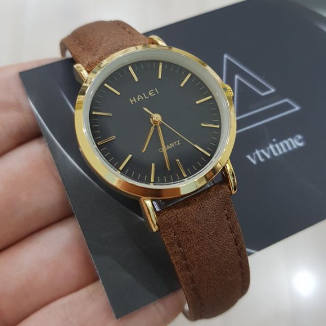 Đồng hồ Halei nữ chính hãng dây da chống nước