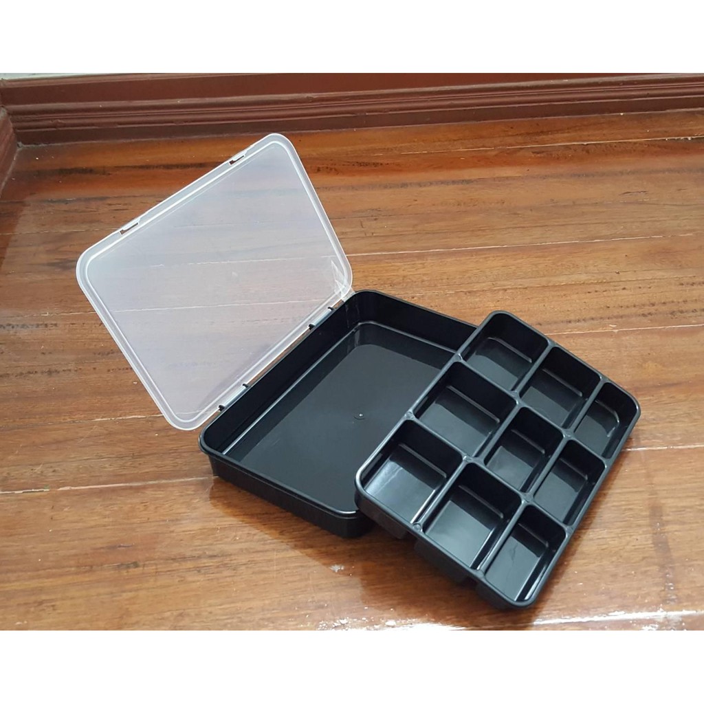 Hộp lưu trữ 9 ngăn Phụ tùng nhựa (Size W 18 X L 27.5 X H 4.5 CM.) Mẫu thương hiệu UNICORN B-1607