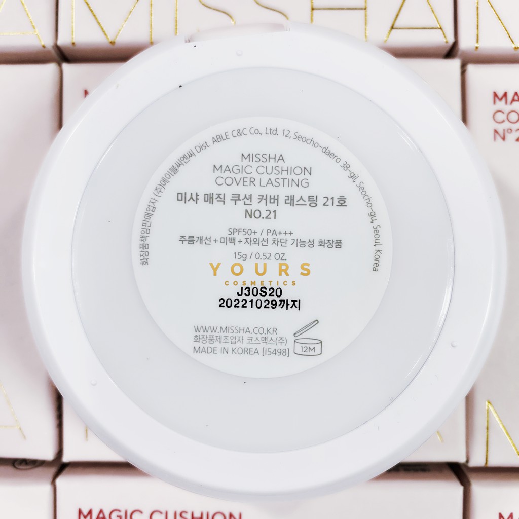 [Auth Hàn] Phấn Nước Kiềm Dầu Missha Tông Sáng 21 Magic Cushion Cover Lasting SPF50++++