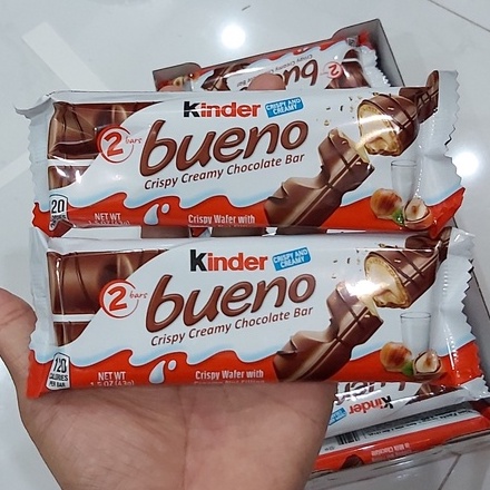 Combo 2 túi Bánh xốp chocolate nhân hạt dẻ 43gr Bueno Kinder Pháp (túi 2 thanh)
