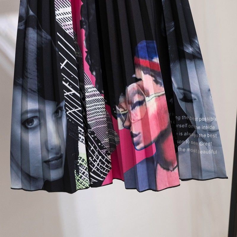 Chân Váy Xếp Ly Lưng Cao Dáng Ôm In Họa Tiết Hoạt Hình mickey Dễ Phối Đồ Thời Trang Mùa Hè Cho Nữ