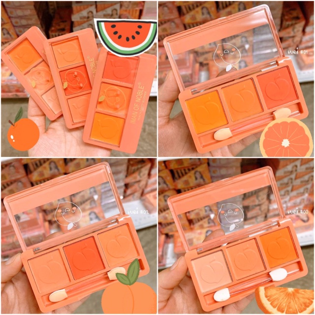 🍑 BẢNG PHẤN MÁ NOBLE PEACH 3 Ô | BigBuy360 - bigbuy360.vn