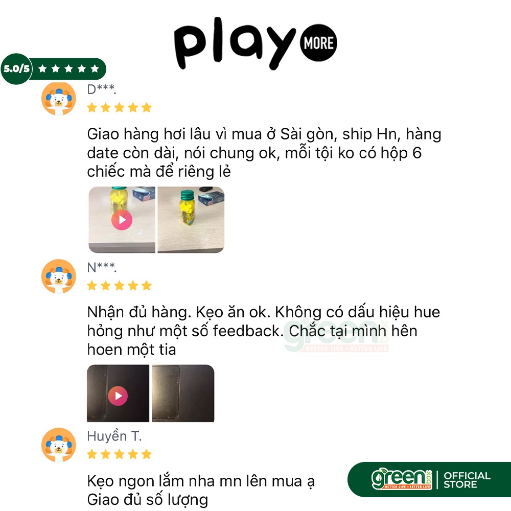 Kẹo thổi bong bóng hương dưa gang Playmore 40g