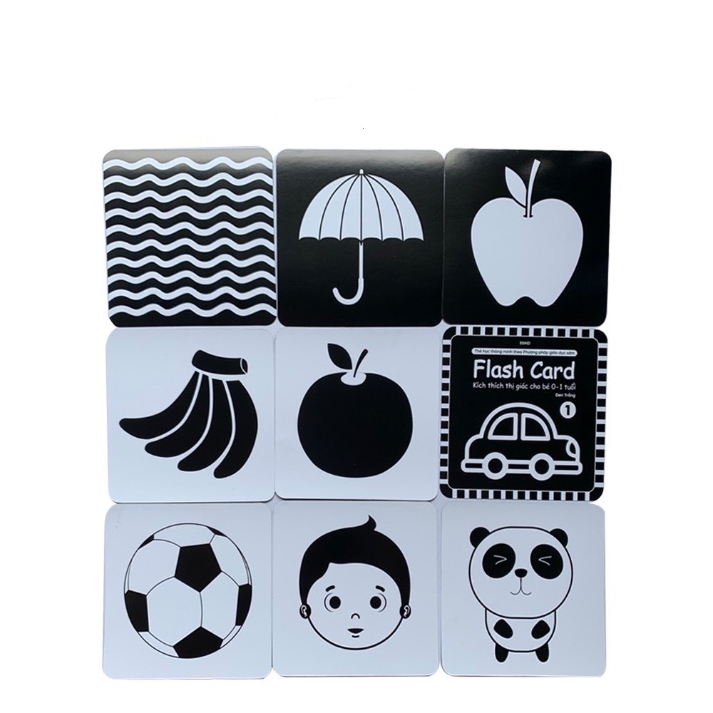 Thẻ Flash card kích thích thị giác cho bé từ 0-1 tuổi theo phương pháp giáo dục sớm