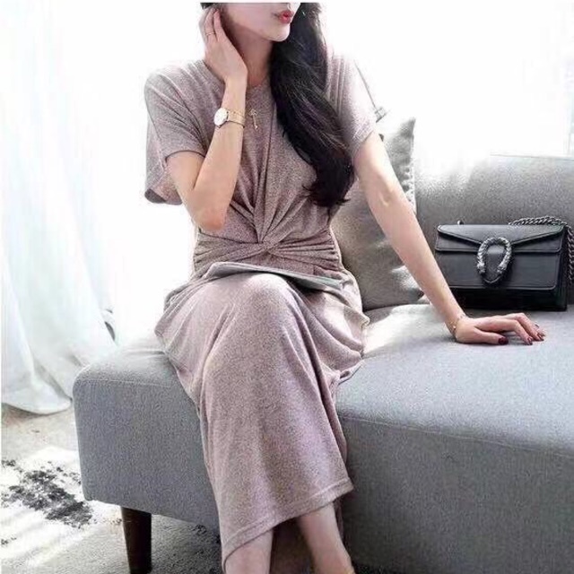Váy thun xoắn eo co dãn 4 chiều
