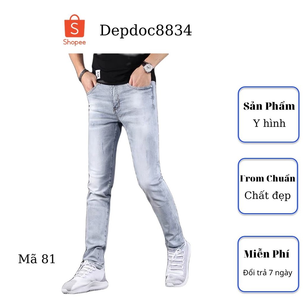 Quần jean nam cao cấp, chất liệu bò ( jean ) mềm mịn, from chuẩn, có nhiều mẫu đẹp mới đi kèm depdoc71