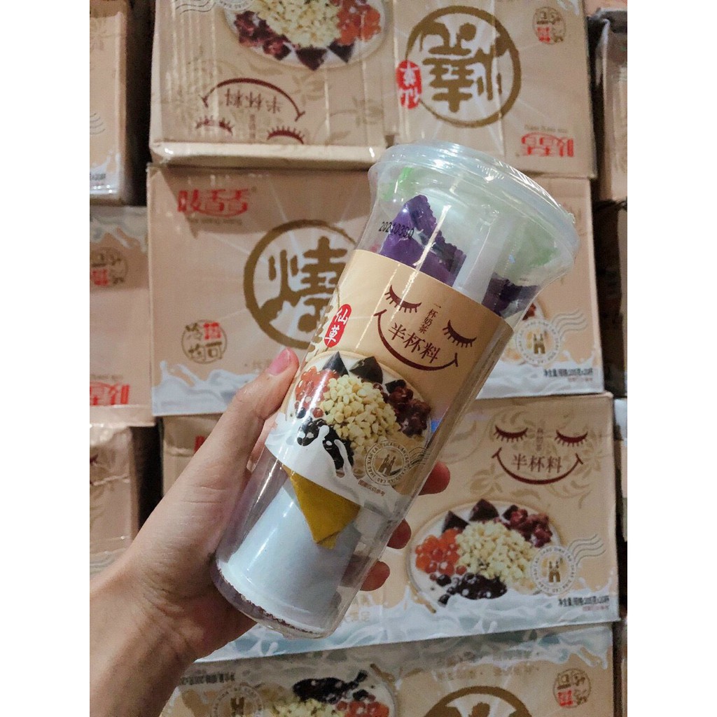 Trà Sữa Xoài - Trà Sữa Nướng Full Topping Siêu Ngon - Hộp To 205gr