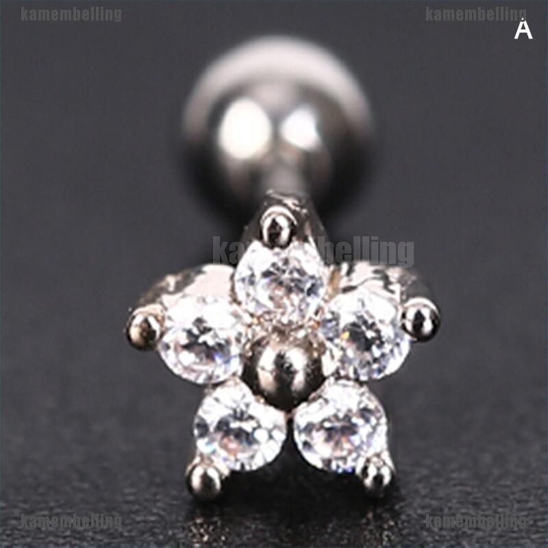 Khuyên Vành Tai Hình Mặt Trăng Đính Đá Thời Trang Cho Nữ