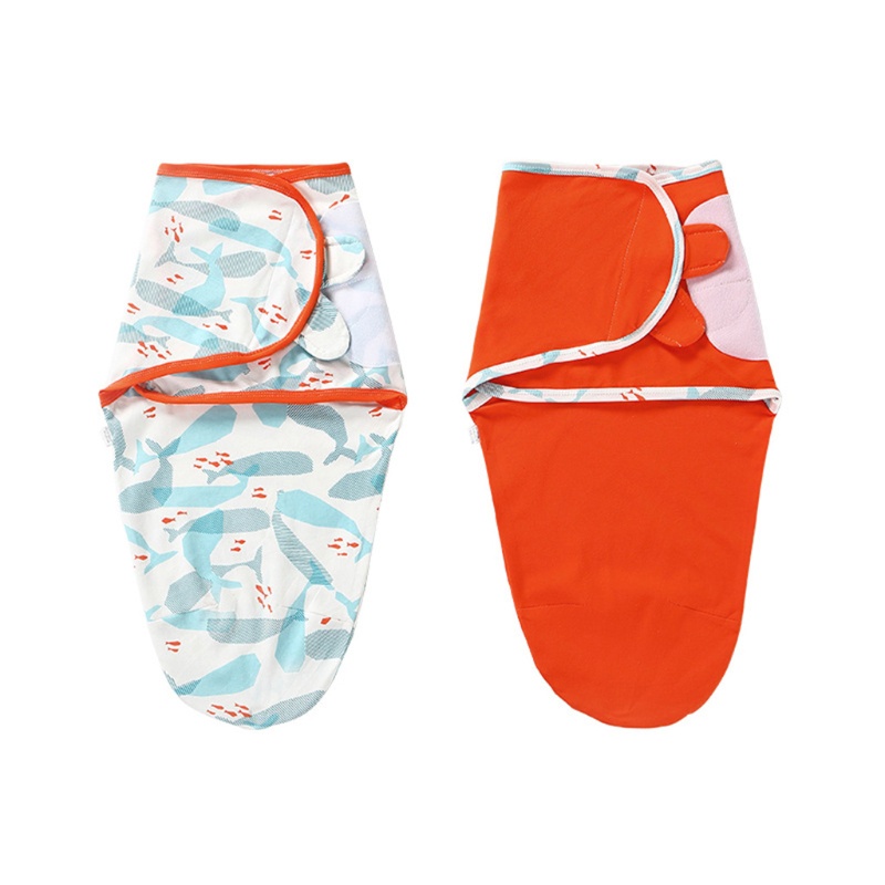 Bộ 2 Chăn Quấn Em Bé Bằng Cotton Mềm Mại Thoáng Khí Tùy Chỉnh Tiện Dụng
