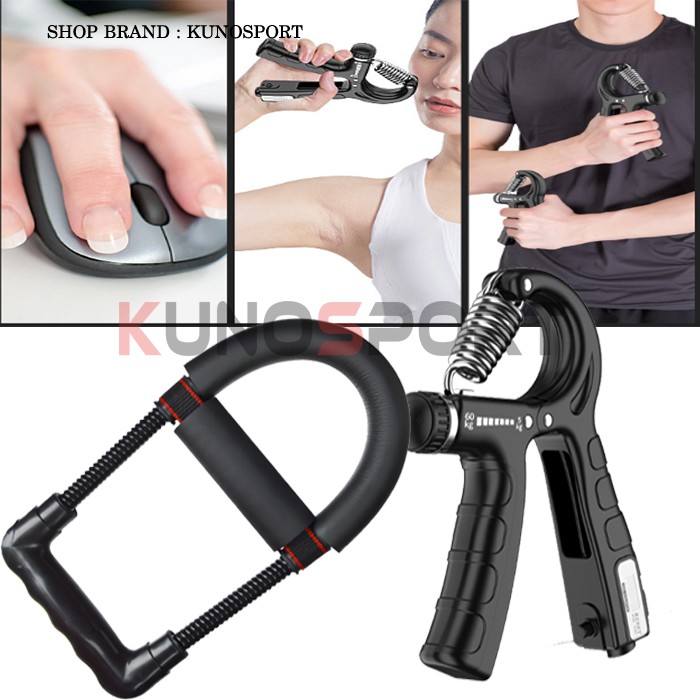 Combo 2 Món Dụng cụ tập cổ tay chữ U cao cấp và kìm tập tay KUNO SPORT