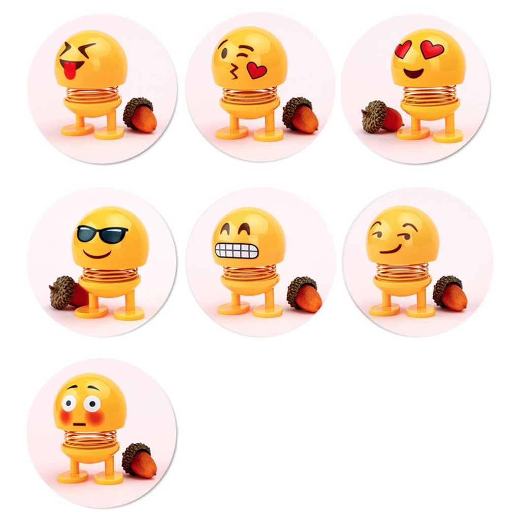 Búp bê lò xo trang trí xe hơi Mua Tất hình emoji biểu cảm (muatatshop)