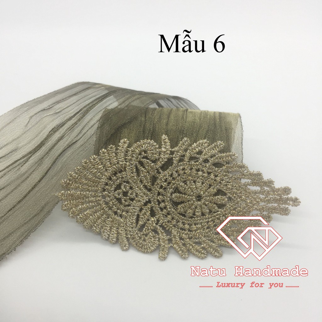 - Nguyên liệu làm hoa cài áo, kẹp tóc nơ - Mảnh ren hoa nhiều mẫu- gói 2c loại đẹp