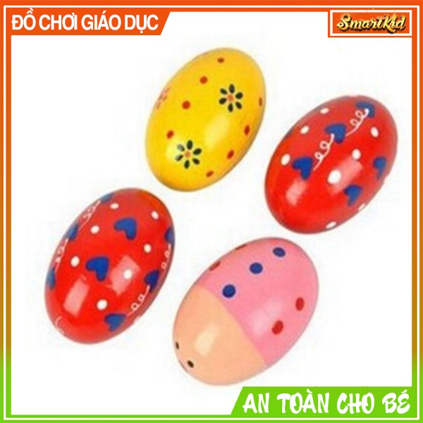 Trứng Gỗ Phát Âm Thanh Nhiều Màu Đồ Chơi Âm Nhạc