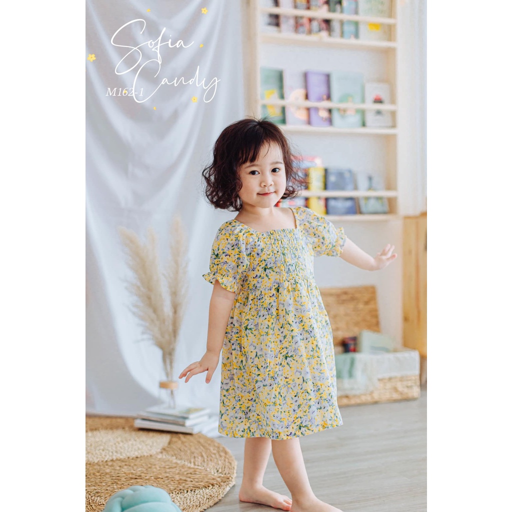 Đầm smock ngực vàng hoa nhí siêu xinh cho bé gái