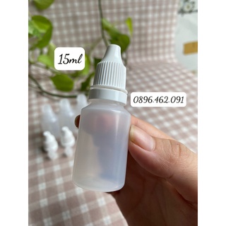 Chai lọ nhựa nhỏ giọt/nhỏ mắt/nhỏ mũi 15ml thân trong nắp garanti trắng