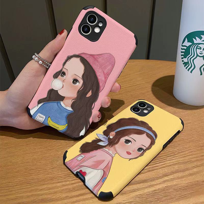 Ốp Điện Thoại In Hình Cô Gái Cho iphone 11 12 13 promax x xr xs