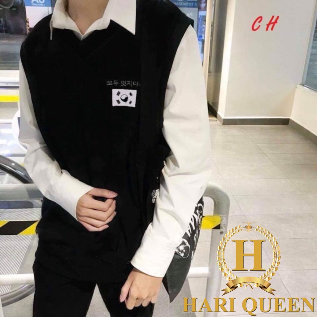 Sét áo gile cờ hàn kèm áo sơ mi COH0919
