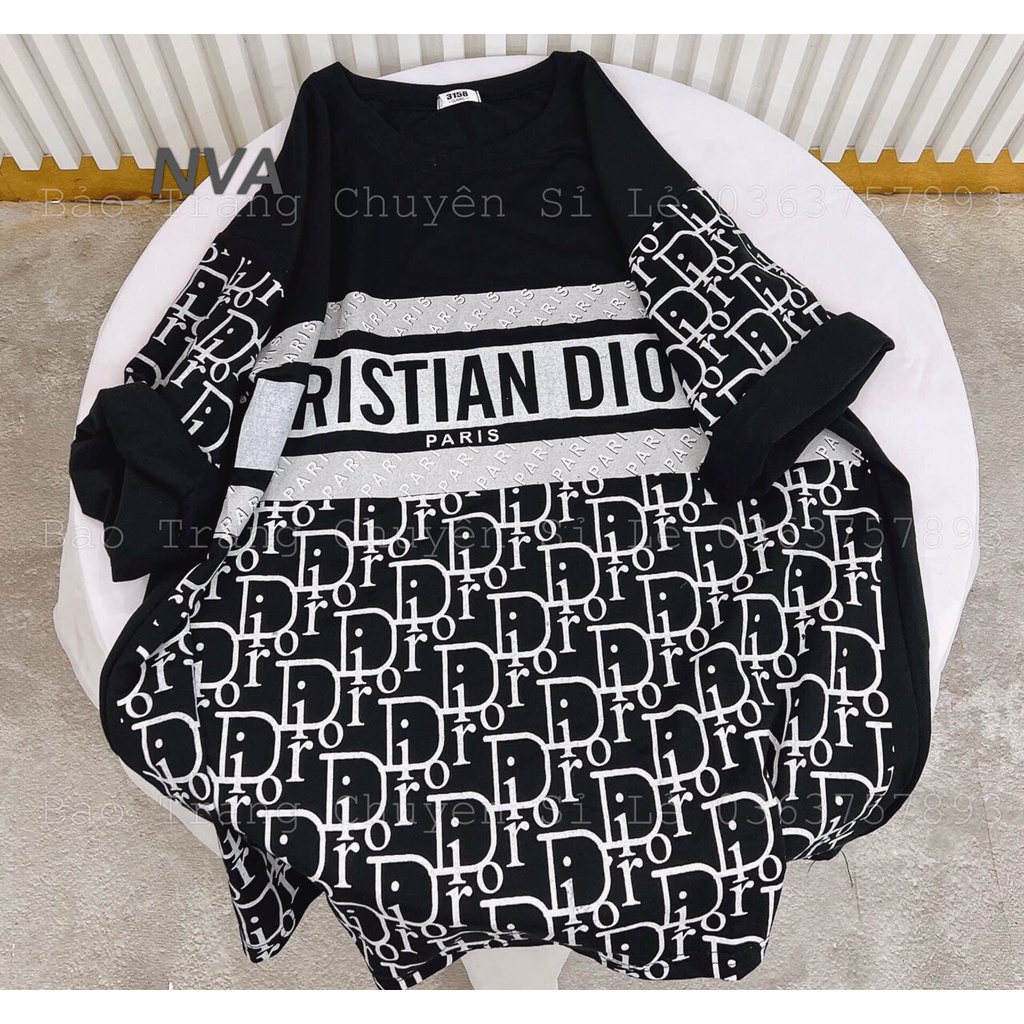Áo Thun Tay Lỡ Di O Nửa Thân ❤ Áo Phông Cotton Dáng Rộng Nam Nữ NVA119