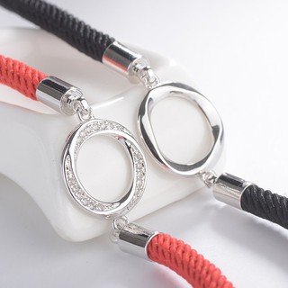 Cặp vòng tay đôi bracelet tình yêu đồng trắng mạ bạch kim