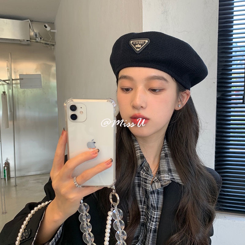 Mũ Beret màu sắc Vintage phong cách Hàn Quốc