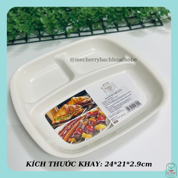 Khay ăn dặm cho bé Nakaya 3 ngăn màu Trắng cho bé - Hàng nội địa Nhật