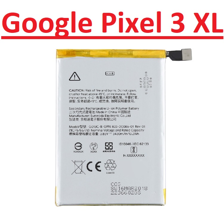 ✅ Pin Zin Chính Hãng Google Pixel 3 XL Mã G013C-B Dung Lượng 3430mAh Battery Linh Kiện Thay Thế