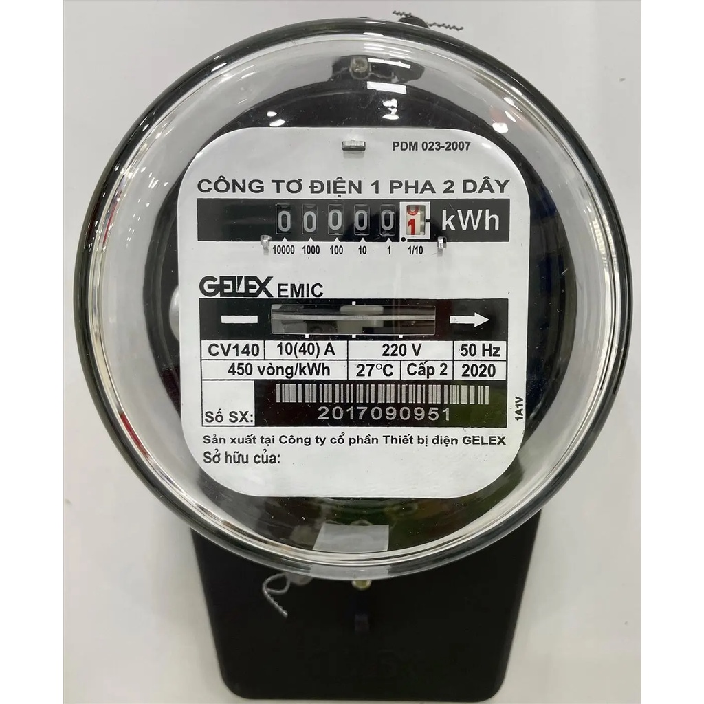 Công tơ điện, Đồng hồ điện 1 pha 2 dây - EMIC GELEX